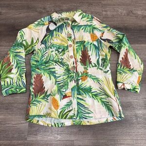 FARM Rio Tropical Print Blouse - Green and Brown